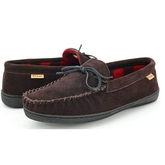 L.B. Evans Moccasin Slippers Size 12 Hideaways in EUC - Picture 1 of 7